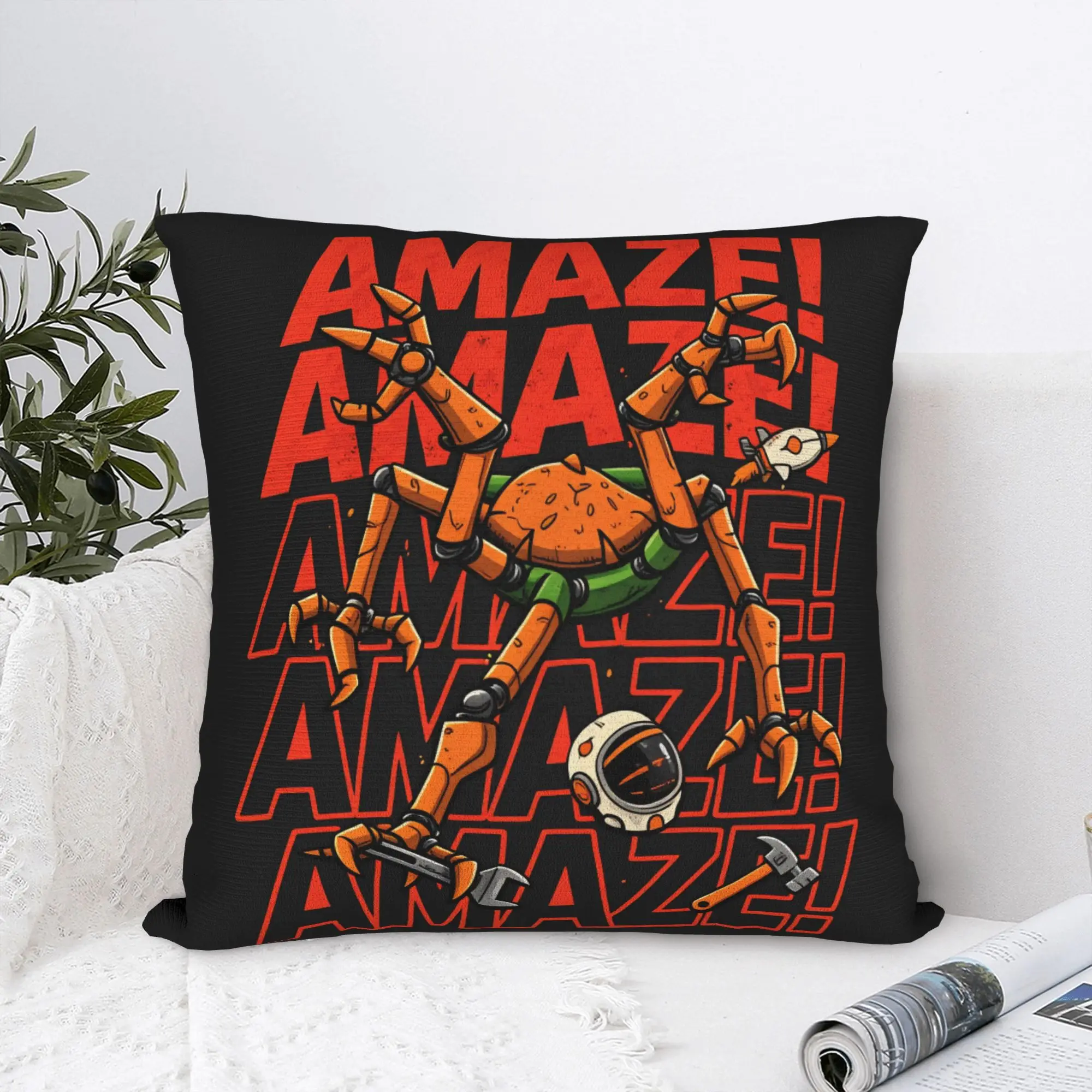 R-Rockys Amazes Pillow Cover  Square Cushion Cover Vintage Pillow Case For Sofa Bedroom Home Decor