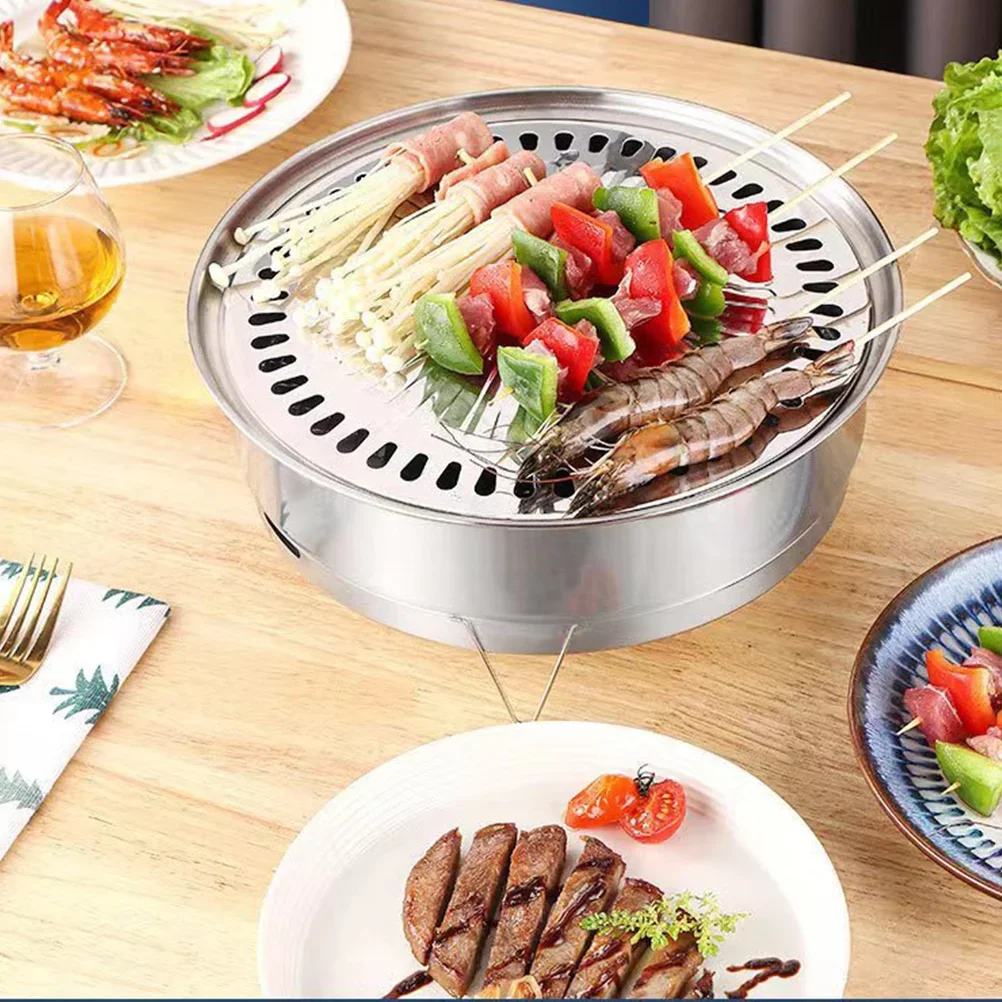 Outdoor Barbecue Grill Camping Accessories Charcoal Bbq Rack Stove Portable Cooking Grate Tool Mini Brazier Fire