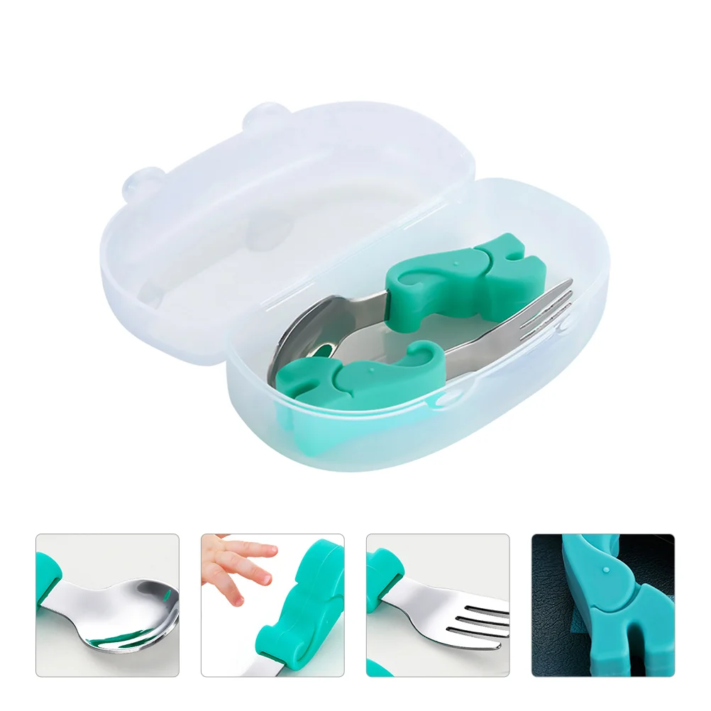 

Baby Spoon and Fork Set Toddler Utensils Complementary Food Stainless Steel Dinning Tableware Child Flatware