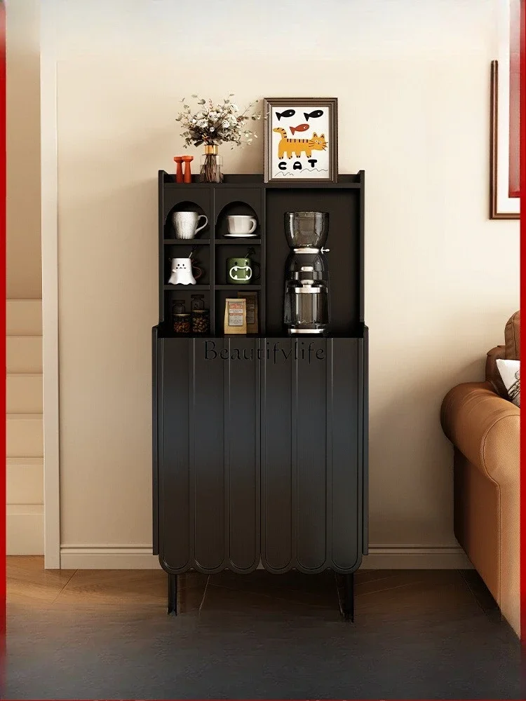 

FG40*Solid wood dining side cabinet small apartment coffee machine integrated storage cabinet against the wall for home use