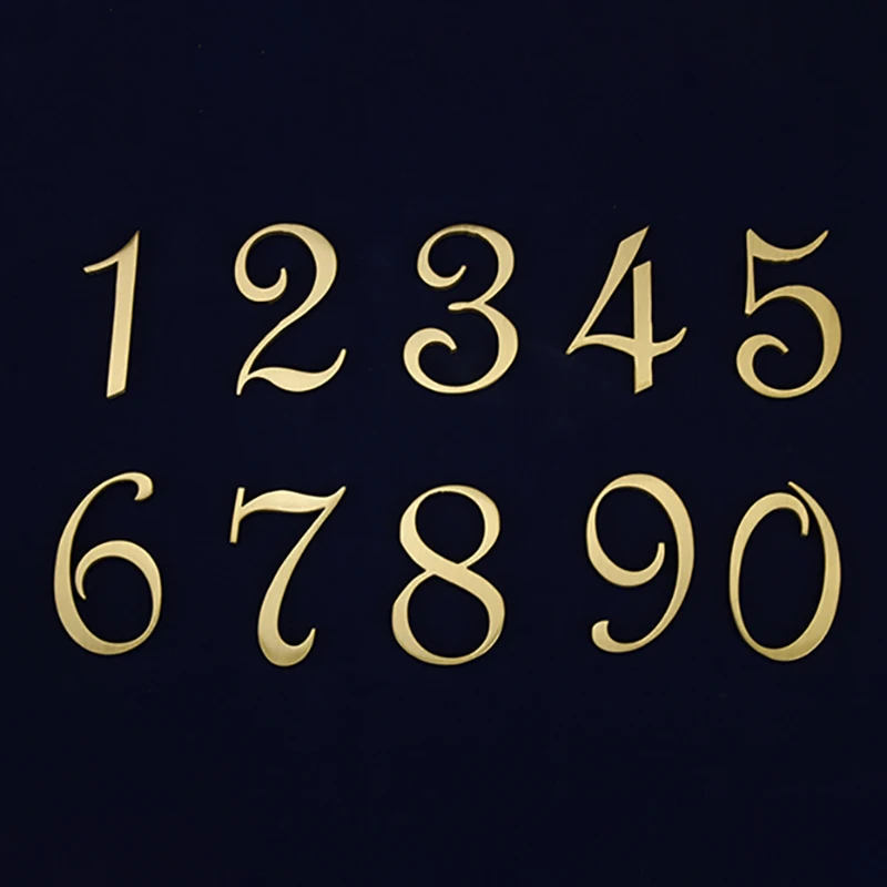 Brand New 1PCS Solid Brass House Number Address Digits 0~9 Door Plaque Signs Apartment Dormitory House Signs