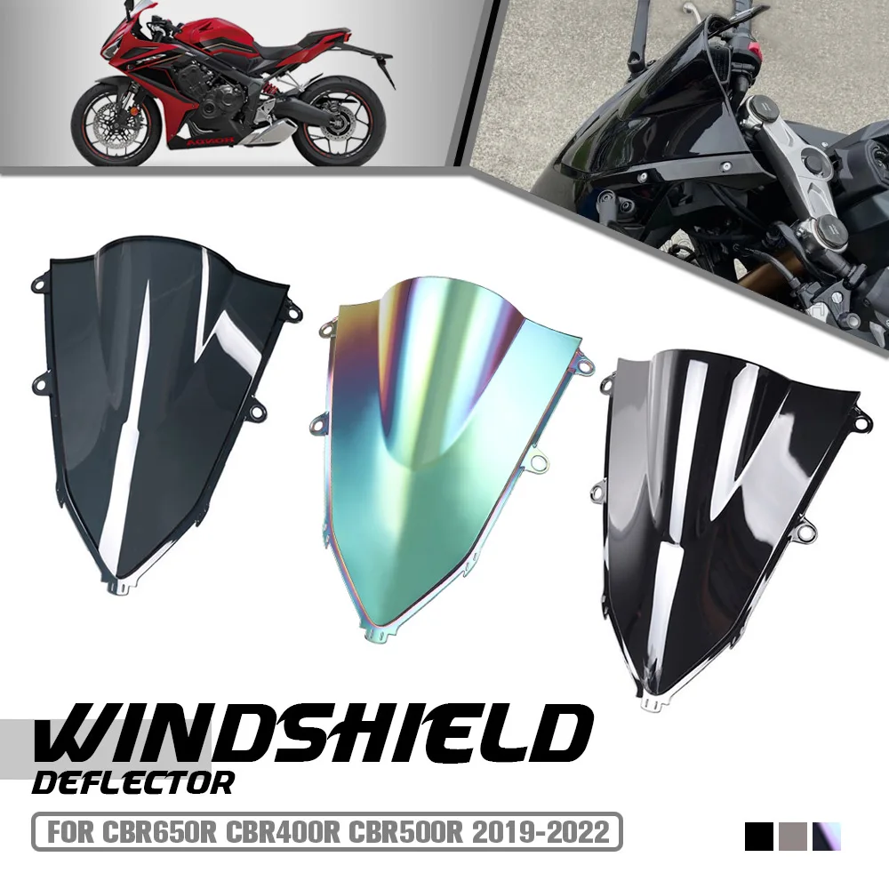 

Motorcycle Accessorie For HONDA CBR650R CBR400R CBR500R 2019-2022 Windshield Protector Touring Flyscreen Double Bubble Deflector