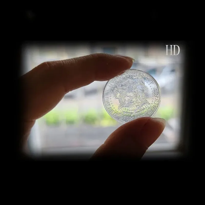Magic Accessories Transparent Coin Morgan Dollar/ Half Dollar Version Close Up Magic Tricks Illusions Gimmick Coin&Shell Funny