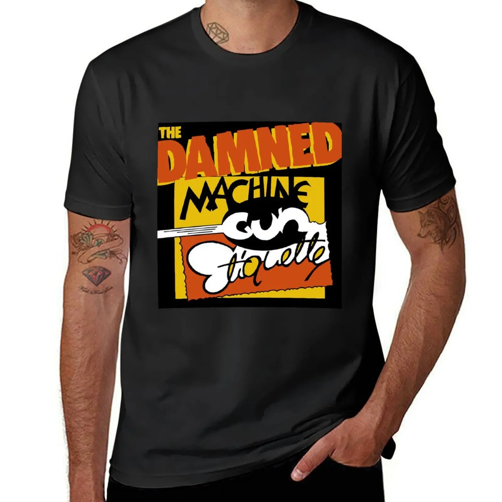 The Damned machine gun etiquette T-Shirt funnys boys whites customizeds tops mens graphic t-shirts anime