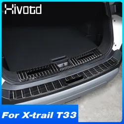 Car Rear Bumper Cover Trim Trunk Sill Plate Guard Stainless Steel Protector Auto Parts For Nissan X Trail T33 Accessories 2023