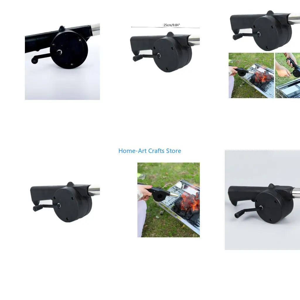 Y3NA Manual Air Blower Hand Crank BBQ Fan Portable  Barbecue Air Blower with Handle