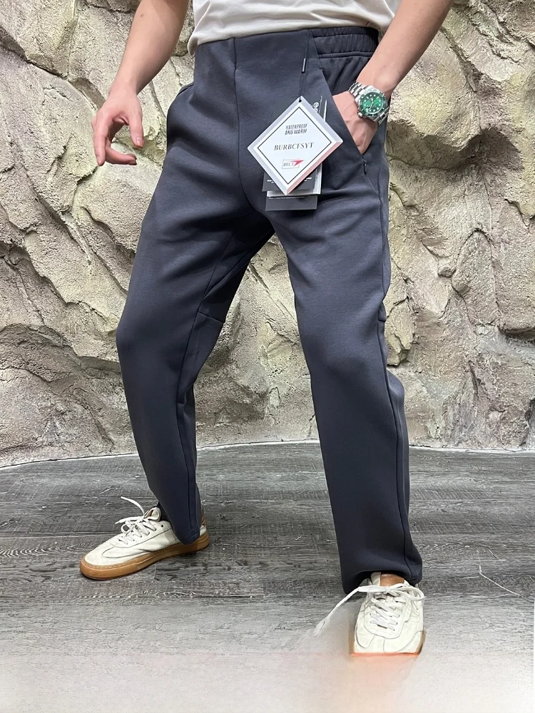 

Busin Sle 3D Tailored Waed Cotton Outdoor Men's Sweatpants Breathable Knitted Sports Casual Pants for Autumn Winter