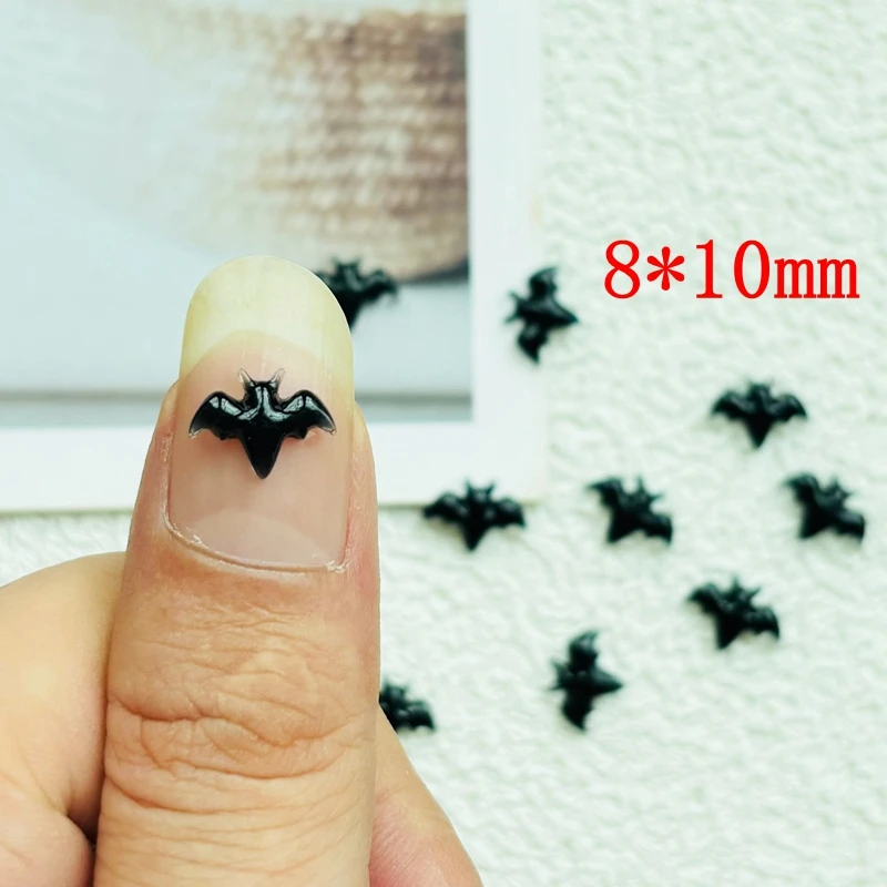 100 Pcs New Cute Mini Resin Halloween bat Flatback Ornament Jewelry Making Manicure Hairwear Accessories A37