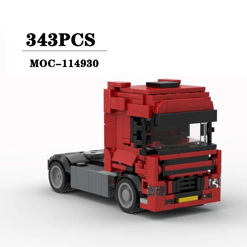 Building Block MOC-114930 City Semi Trailer Splicing Model Decoration 343PCS Boys' Puzzle Education Birthday Christmas Toy Gift