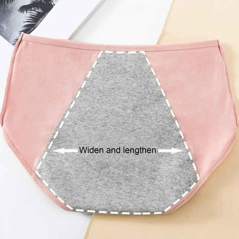 Special Time Period Panties Soft Cotton Menstrual Panties for Women Mid Waist Anti-leak Plus Size Breathable Moisture-wicking