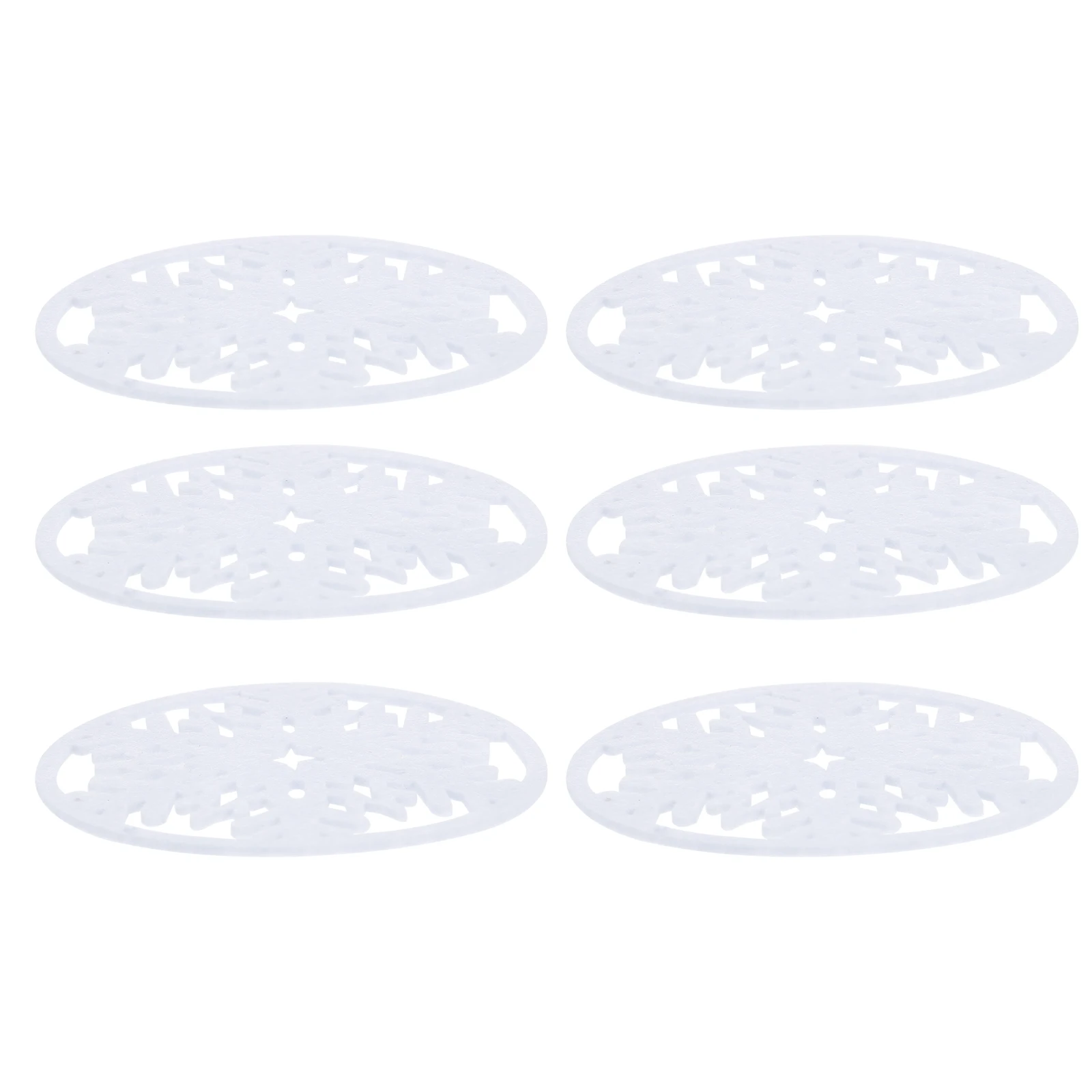 

6Pcs Round Felt Coaster Heat Insulation Cup Mat Non Slip Surface Protection for Tabletop Christmas Dining Decoration Holiday