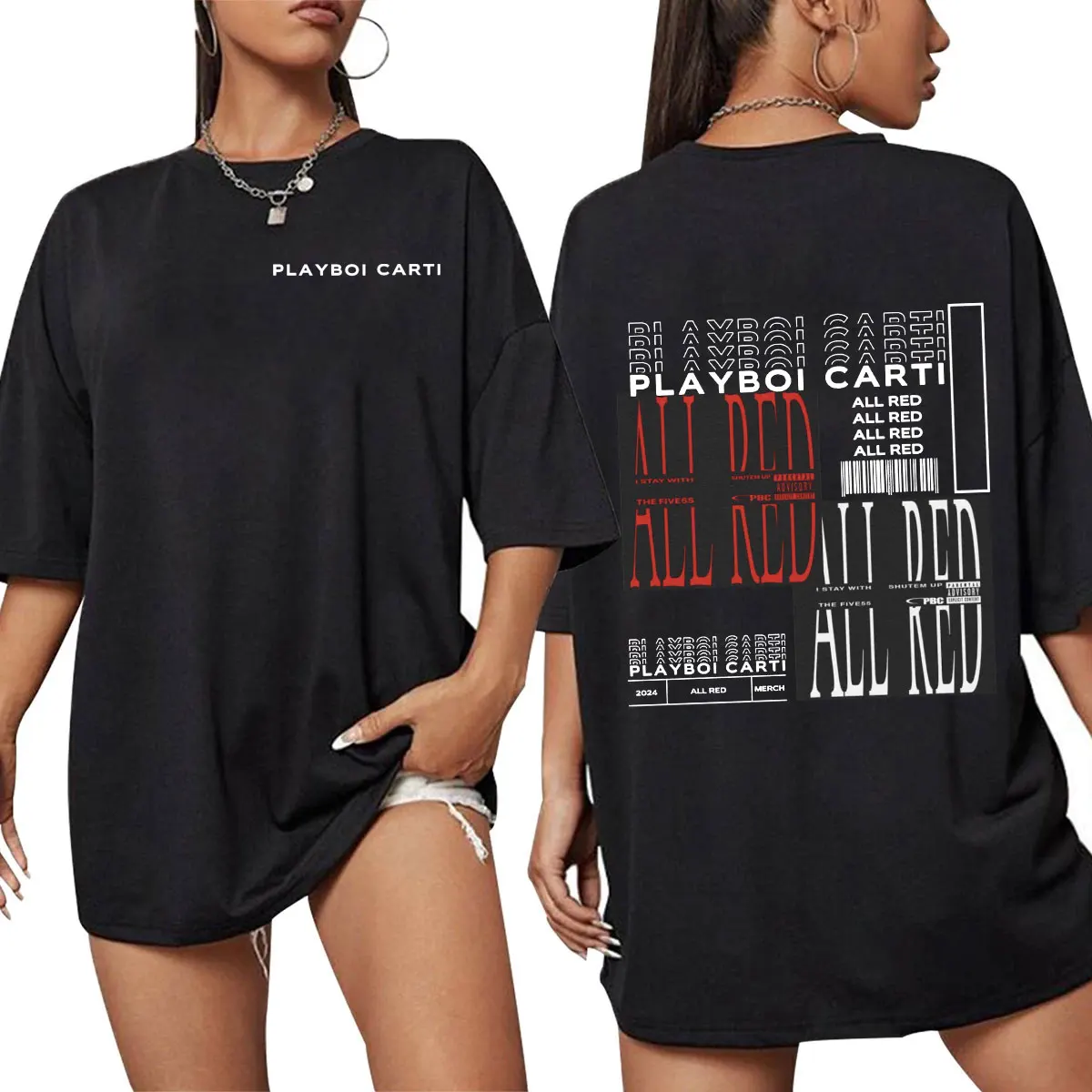2025 Rapero de verano Playboi Carti 100% Camiseta estampada de algodón puro Soy música Ken Carson Destroy Lonely Whole Lotta Red Opium Y2k