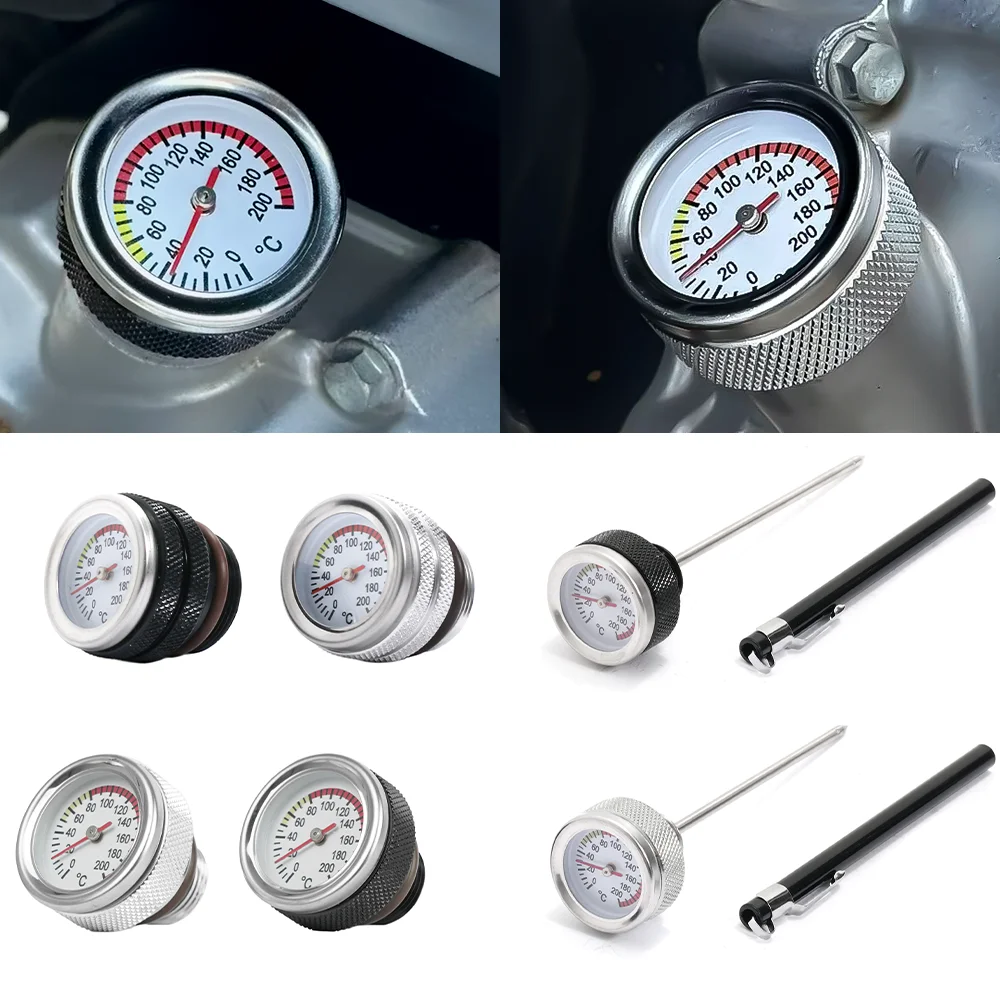

Motorcycle Fuel Tank Caps with Oil Temperature Gauge 0-200℃ Pointers Dial Meter M20x1.5/M20x2.5/M30x1.5 Gauge Instruments