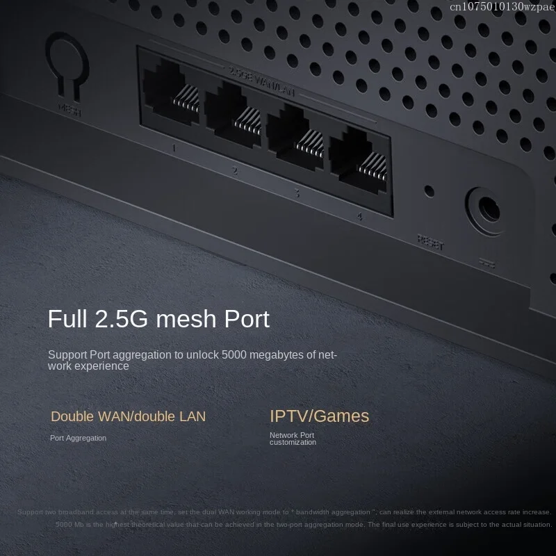 Xiaomi Mijiia Router BE6500 Adaptive Network Port  Support WiFi7 Support IPTV Connect Support MLO Xiaomi Router BE6500 Black