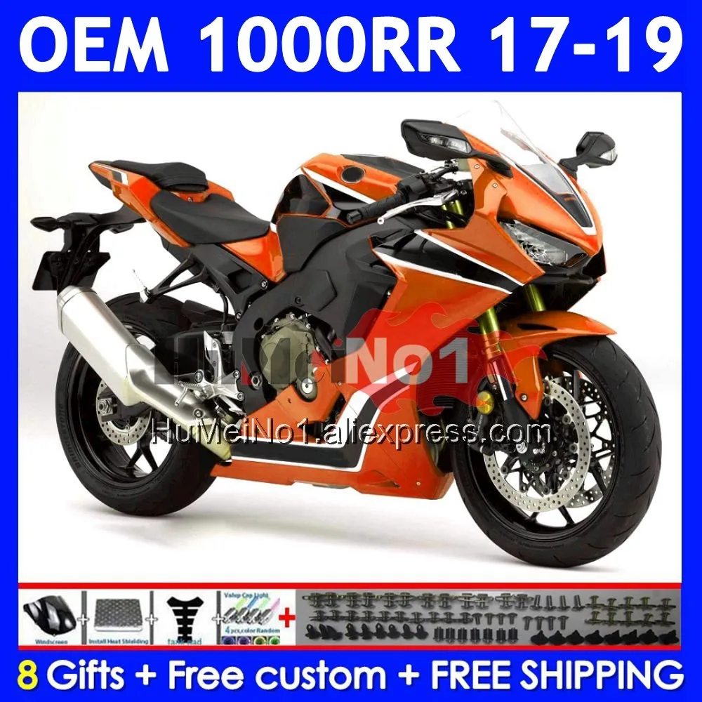 Injection Body For HONDA CBR1000 CBR Orange Blk 1000 RR CC CBR1000RR 17 18 19 63No.130 CBR 1000CC 1000RR 2017 2018 2019 Fairing