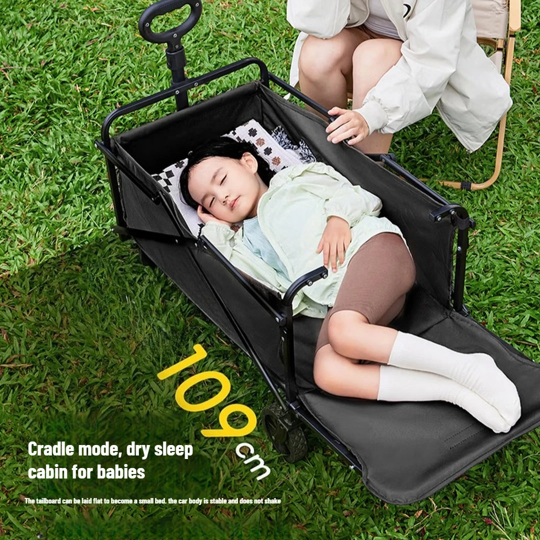 Outdoor Camper Tail Plate Expansion Foldable Camping Cart Picnic Trolley Hand-pulled Cart