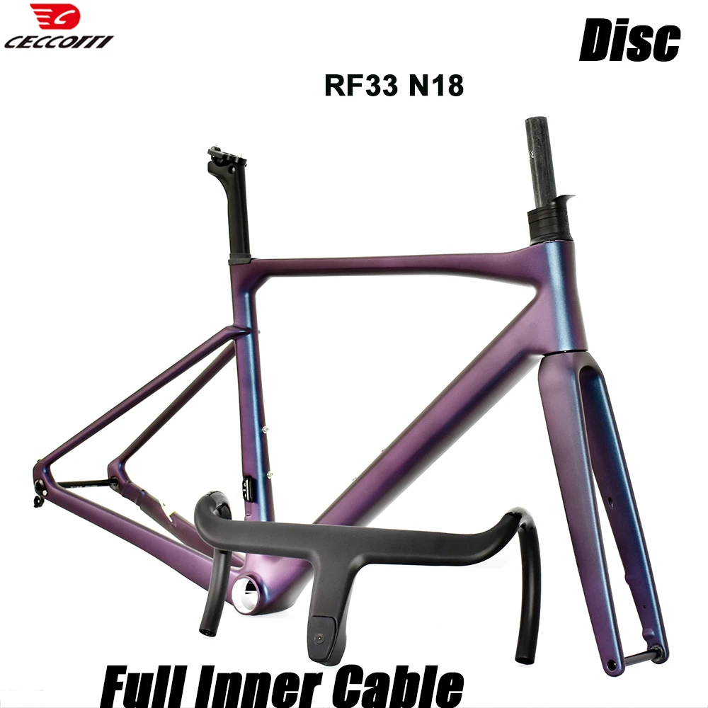 CECCOTTI RF33 Model High-end carbon fiber bicycle frame customization Full inner Cable Road Bike Frame Disc Brake