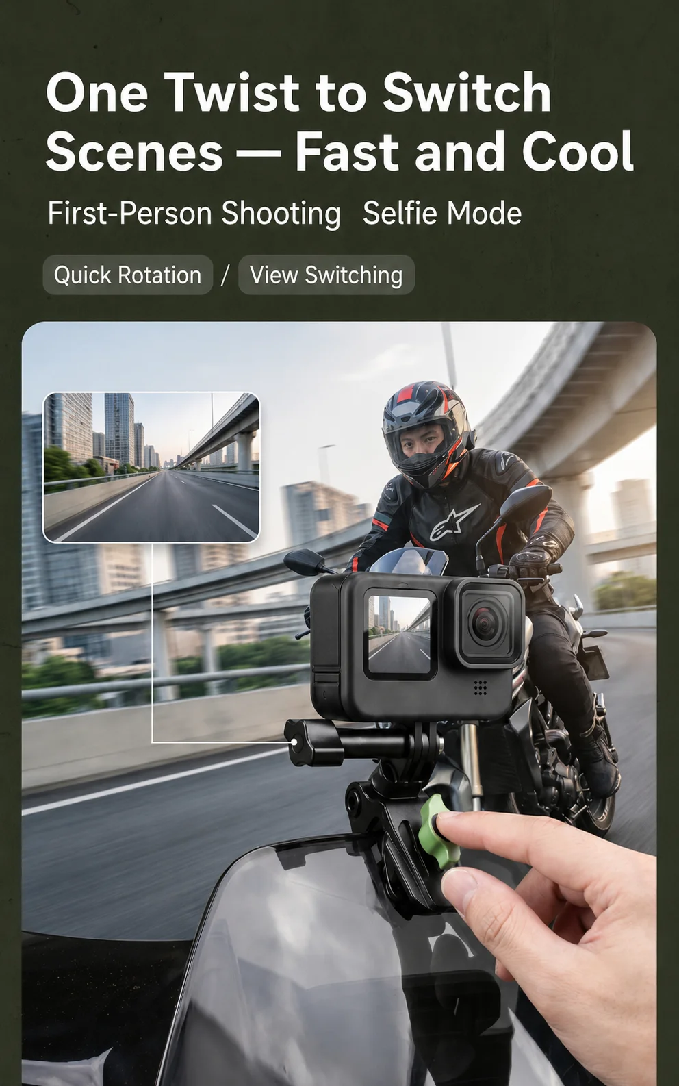 Aluminium-Windschutzscheiben-Clip-Halterung für DJI Osmo Nano/Action 6/5Pro/Pocket 3 4 GoPro/Insta360 X5/GO Ultra/X4 Air Zubehör – Detail 2