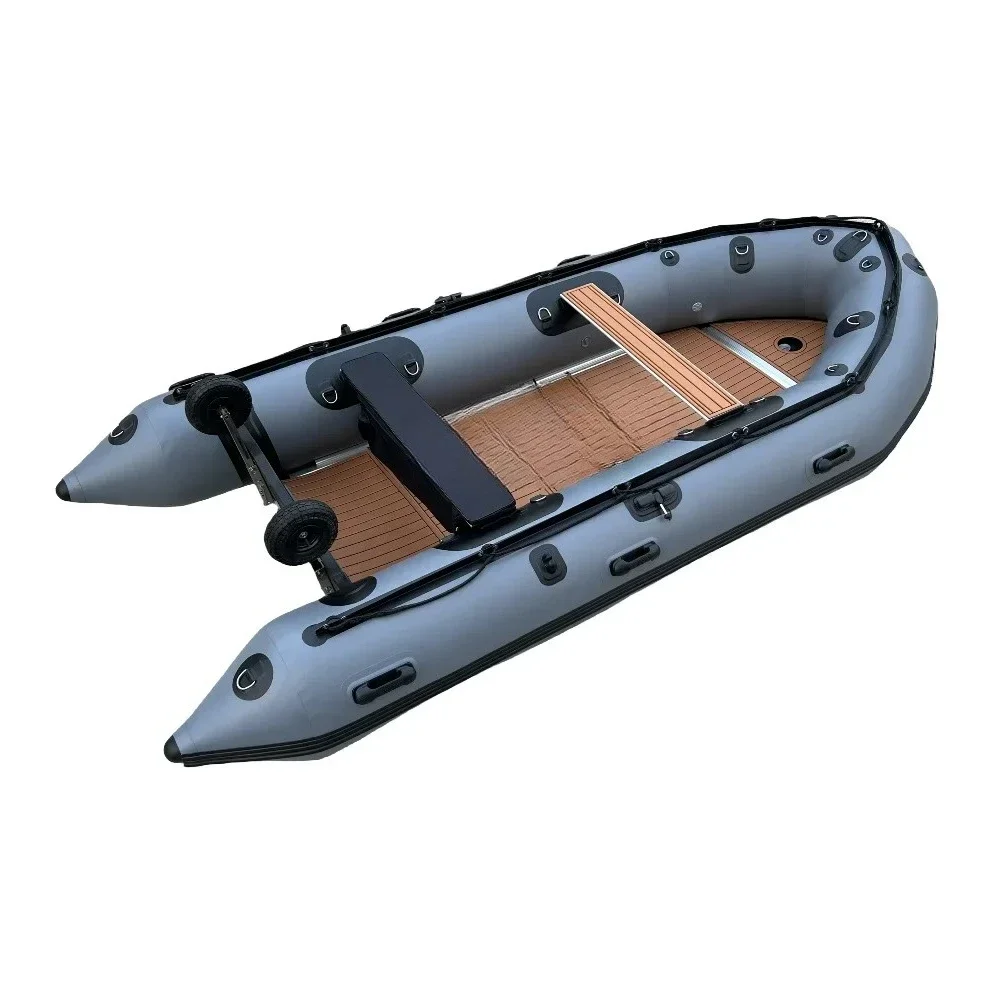 380cm aluminum floor PVC inflatable pontoon fishing boat