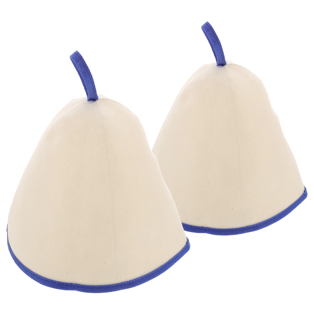 

2pcs Felt Sauna Bath Cap Thick Wool Hair Protector for Men Women Hat Steam Room Accessory Bathing Woolen Cap