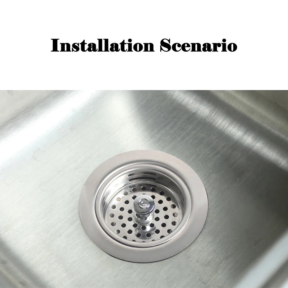 Stainless Steel Sink Basket Strainer Replacement with Multi Hole Design to Capture Food Particles and Prevent Clogs