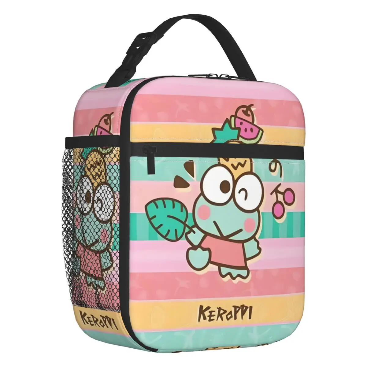 

Изолированные сумки для обеда Keroppi на заказ для кемпинга, путешествий, лягушки с большими глазами, очаровательный многоразовый холодильник с героями мультфильмов, термобокс для бенто