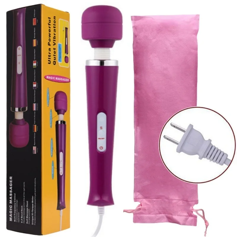 새로운 10단계 마법 지팡이 마사지기 대형 마법 지팡이 마사지 스틱 AV 바이브레이터 여성용 섹시 클리토리스 섹스토이 유럽형 플러그 18+