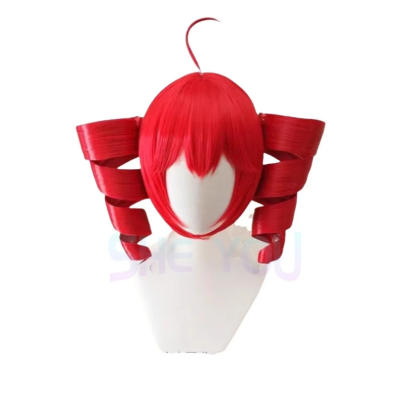 Anime Kasane Teto Wig Cosplay Women Cute Red Ponytail Wig High Heat Resistant Hair Teto Wig Free Wig Cap