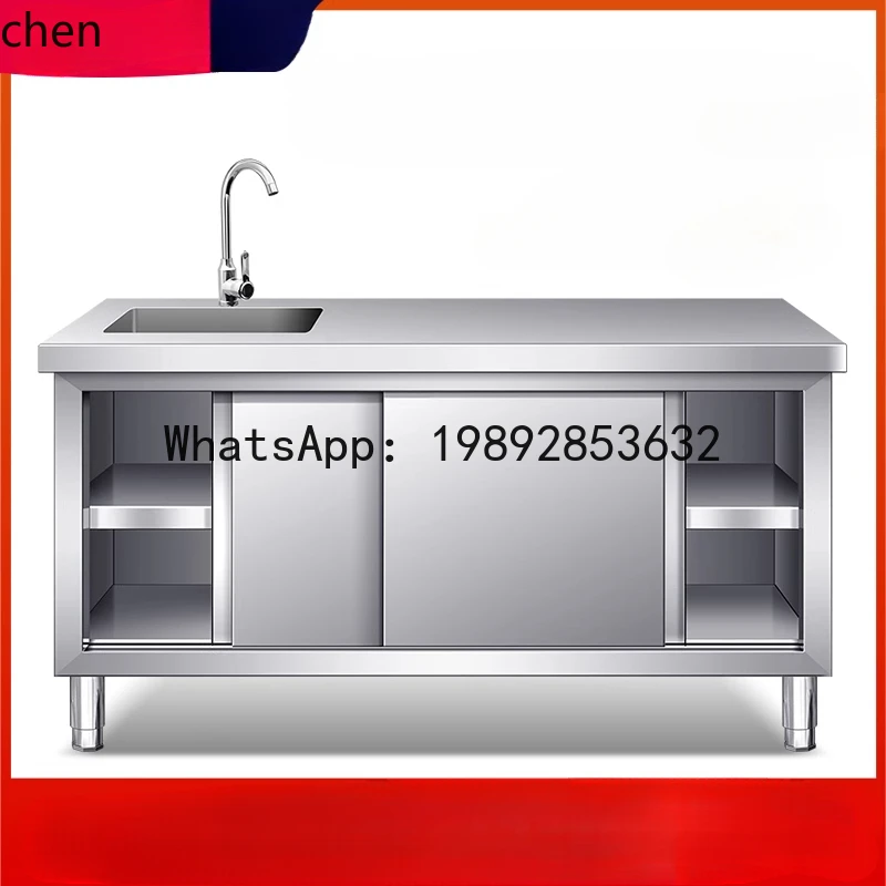 AB  stainless steel sliding door worktable pool platform integrated stove cabinet hotel household cabinet