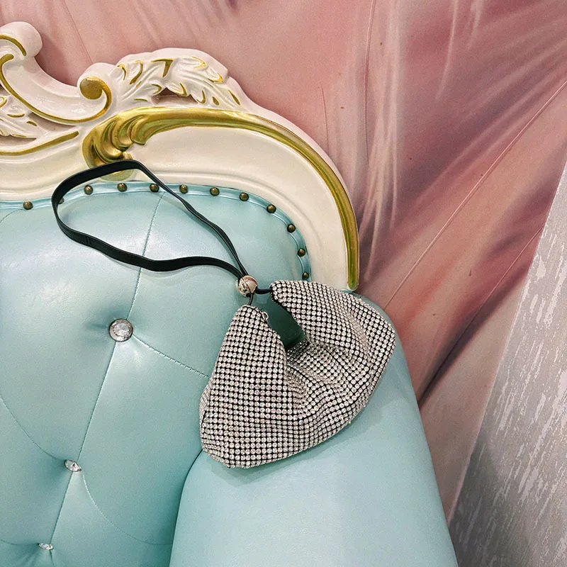 Shiny Diamond Women's Handbag Fashion Square Chain Bag Niche Design Dinner Bag Crossbody Bag