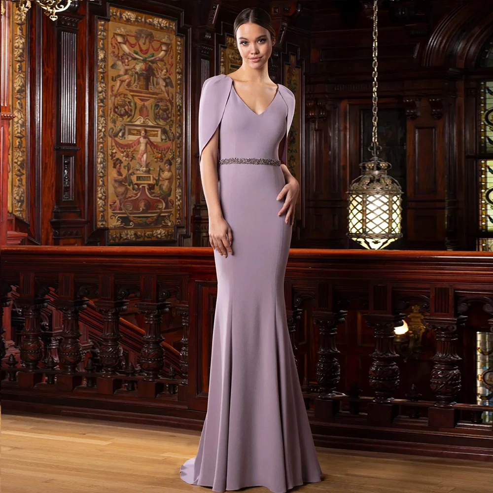 Elegante Royal Blau Mutter der Braut Kleider V Neck Halbarm Hochzeit Party Kleider Perlen Meerjungfrau Bodenlangen فساتين السهرة