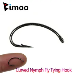 Bimoo-anzuelos curvos con púas para pesca de truchas, 50 piezas, 100 piezas, para Ninfa, Bug, camarón, Scud, Pupae, larvas, Caddis