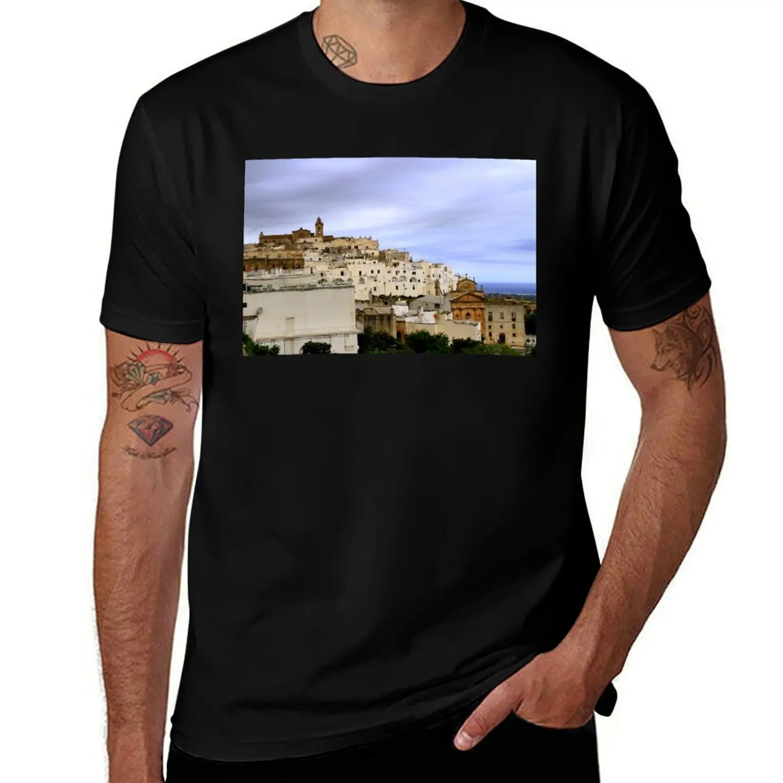 

Ostuni town T-Shirt topping sweat oversizeds t shirts for men cotton