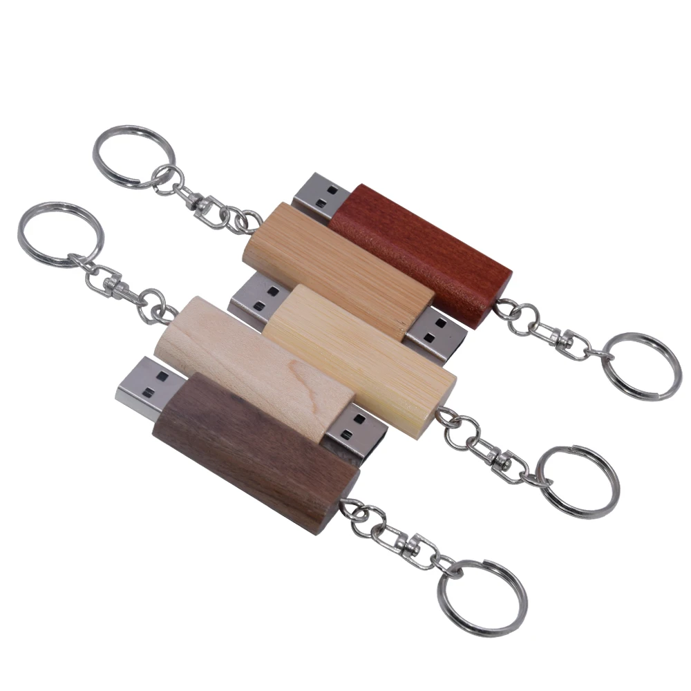 Hohe geschwindigkeit Holz USB-stick 2,0 128gb 64gb 32gb 16gb 8gb 4gb U disk memory stick mit metall keychain geschenke Anpassen logo