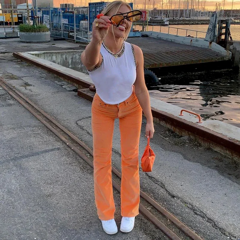 Hot Girl Y2K High Waist Pants 2023 New Color Fashion Slim Retro Wide Leg Jeans Women Loose Street Hot Trousers Chic Denim Pants