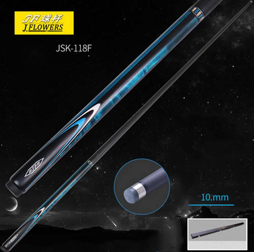 J Flowers JSK Series Carbon Fiber Energy Snooker biliardo stecca da biliardo 10.2mm + Set di supporti per custodia