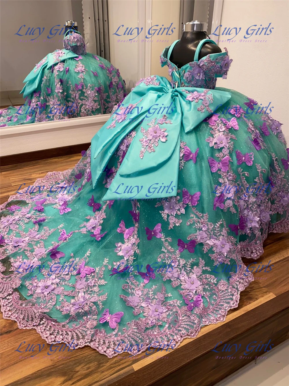 Quality Luxurious Flower Girl Dress Tulle Fluffy Applique Wedding Ball Princess Little Girls Birthday Party Evening Ball Gowns