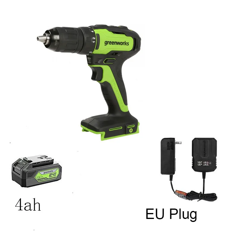 Greenworks 24v Cordless Drill Driver Brushless Motor  35 Nm Power tools with Battery and Charger