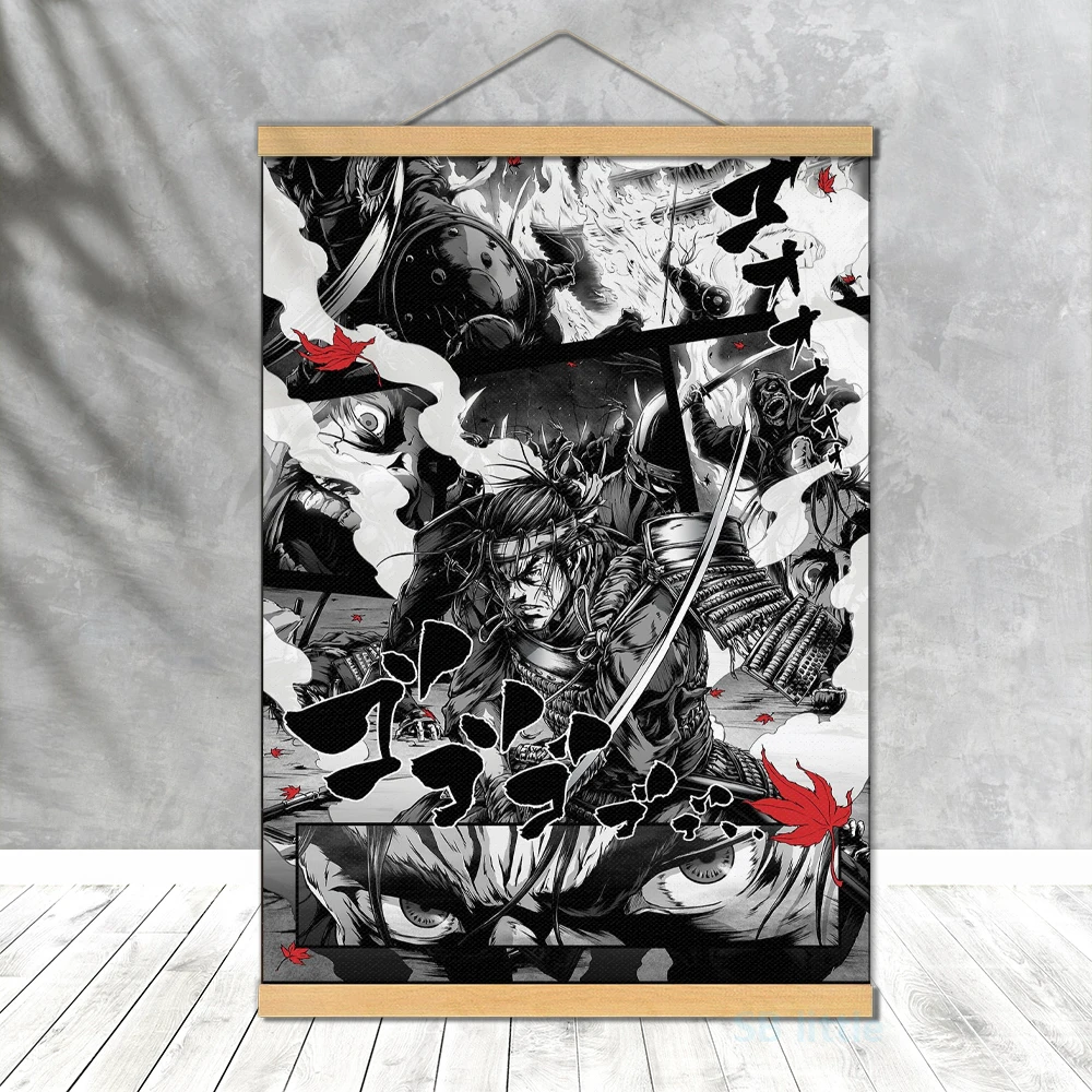 Ghost of Tsushima Samurai Mange Poster Decor PS5 Video Game Western Canvas Prints Hanging Tapestry Design Creativity Wall