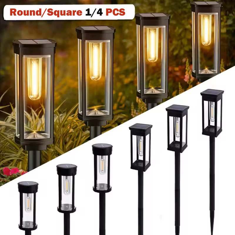 1/4 Pack Solar Outdoor Lights Waterproof Led Lawn Lamp Garden Solar Pathway Lighting for Decorative Courtyard Landscape Walkway