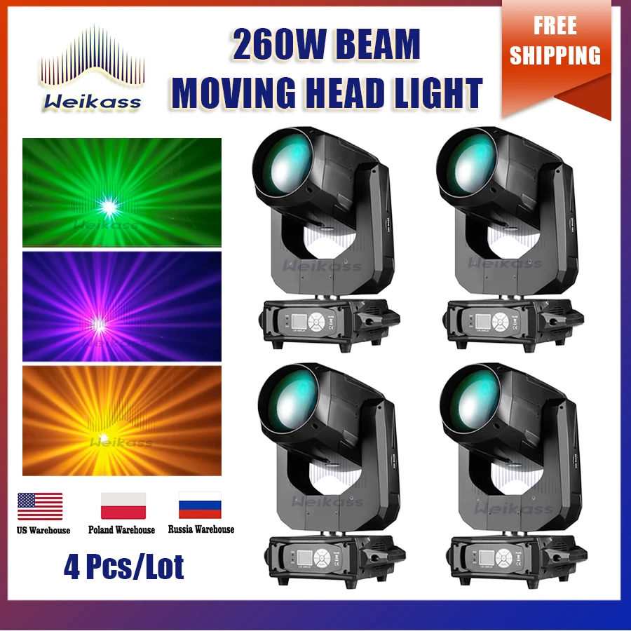 

0 Tax 4Pcs Lyre Beam 10R 260W Moving Head Light Beam Sharpy Beam 260W Move Head Gobo Stage Wash Beam Super Bright Dj Light