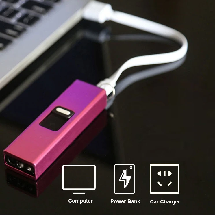 ولاعة معدنية محمولة قابلة لإعادة الشحن عبر USB، ولاعة قوس واحدة، بلازما عديمة اللهب، أداة دفاع عن النفس المختارة للرجال #5