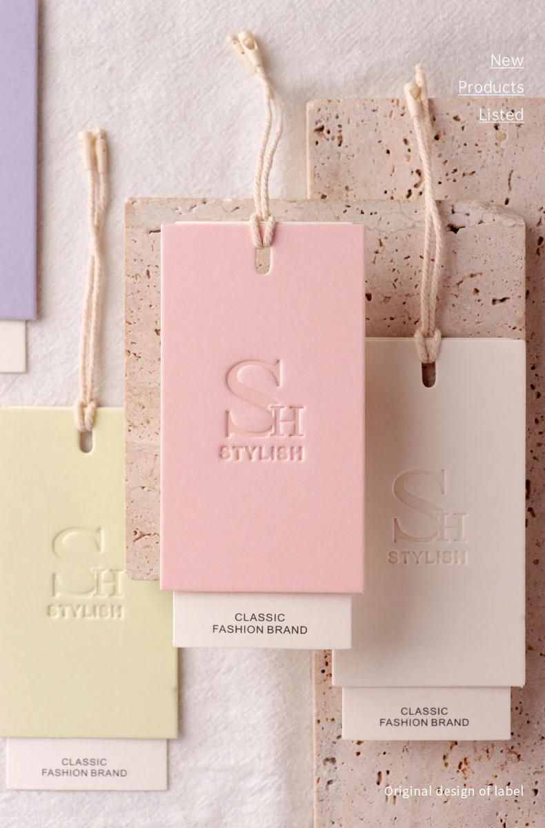 100pcs Simple Garment Tags Special Paper Custom Price Size Logo Hangtag Sweet Women's Clothing Hang Cards Custom Colour Printing - view 5