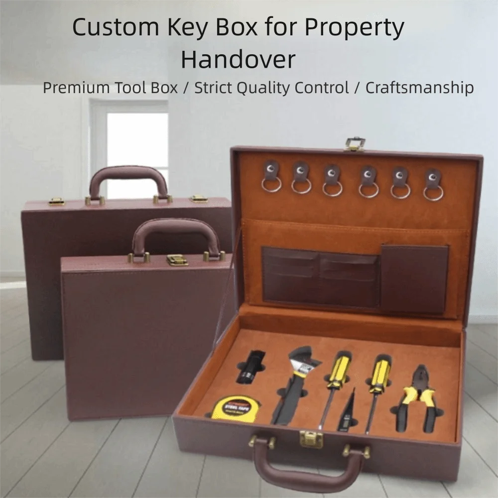 

PU Leather Room Delivery Box Large Capacity Multifunctional Handheld Document Storage Box Lightweight Pen Slot Business File Box