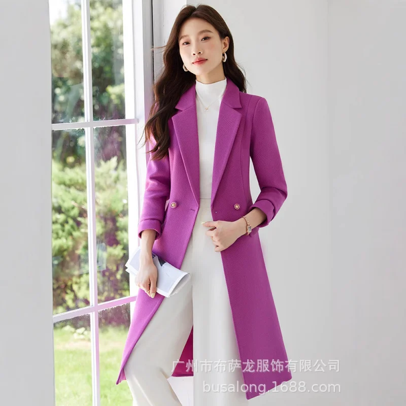 

Тренч средней длины для женщин с элитным ощущением на весну и осень2025Новый повседневный костюм в корейском стиле для Petite Figu