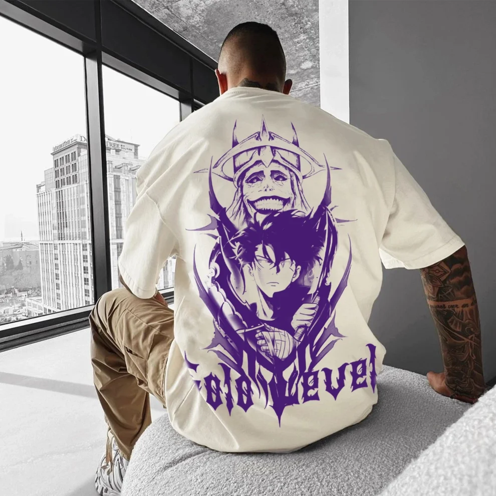 Anime Solo Leveling Oversize Graficzne Koszulki Męskie Y2k Damskie Bawełniane Krótkie Rękawy T-shirty Bawełniane Codzienne Topy Letnia Odzież Uliczna Marka