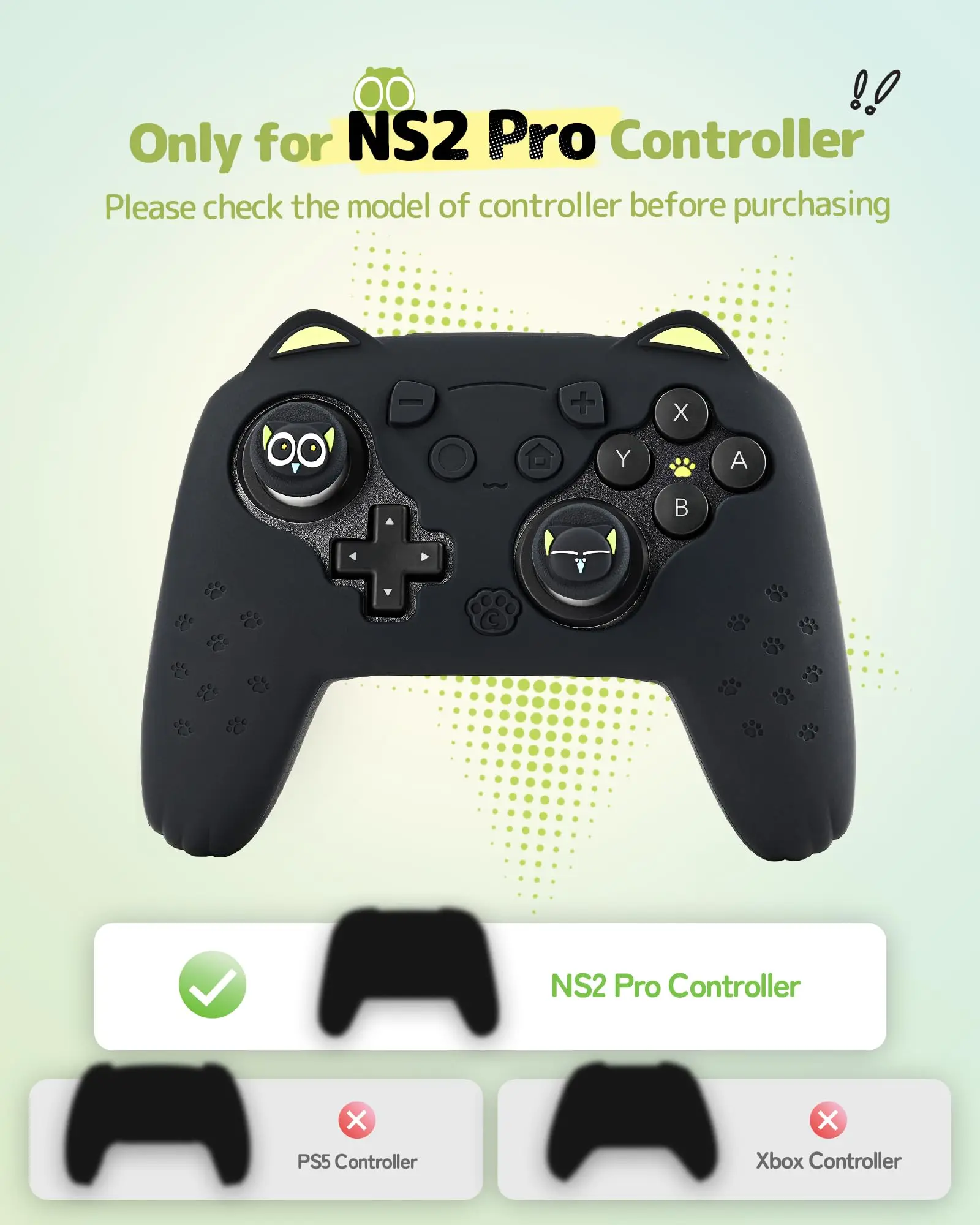 Silicone Protective Cover for Switch 2 Pro Controller – GeekShare Full-Body Case with Shockproof & Anti-Slip Grip , Luo Xiaohei