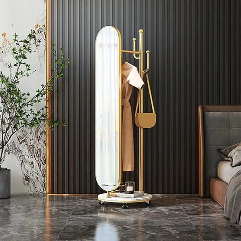 Mirror full body mirror vertical hanger integrated Nordic home floor mirror multi-functional rotating two-in-one full-length mir