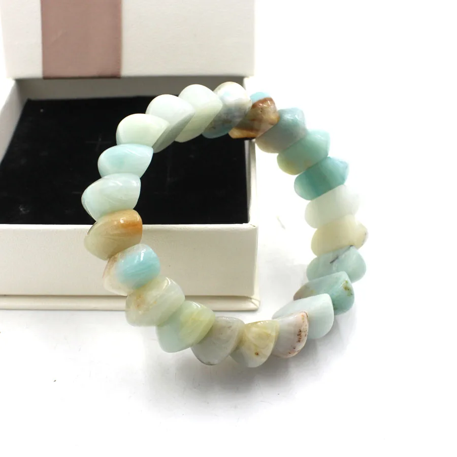 Retail Amazonite Amethyst Bracelets Natural Stone Crystal Bangles Charms Bracelet Accessories Popular Jewelry