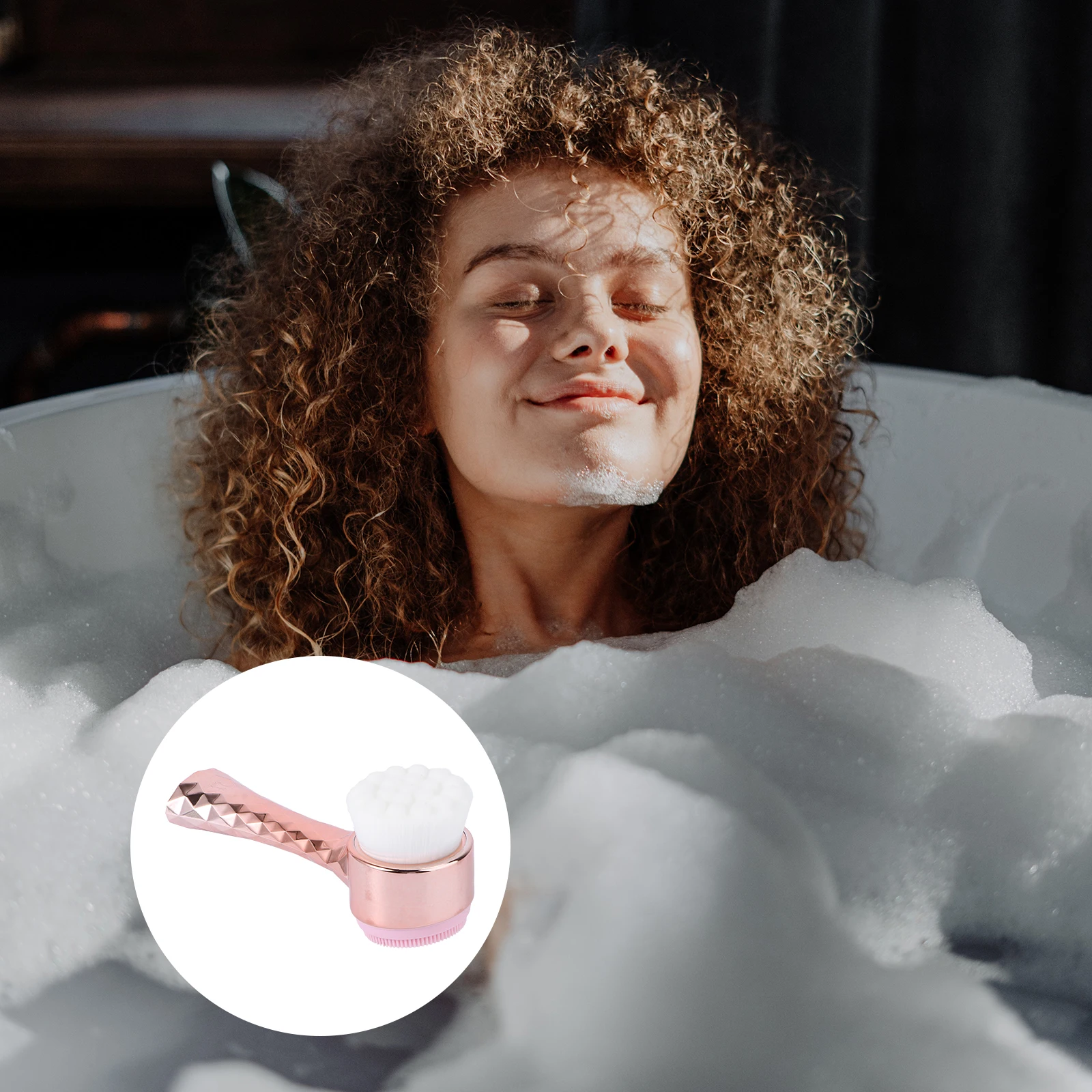 

Soft Bristle Manual Facial Cleansing Brush Ergonomic Handle Lightweight Portable Skin Care Tool Face Massage Brush for All Skin